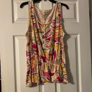 Patterned peplum tank
